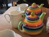 cheery teapots at Etal