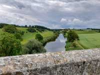 View from the old railway viaduct at Roxburgh