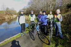 Group alongside canal