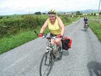 Fiona cycling in Galloway